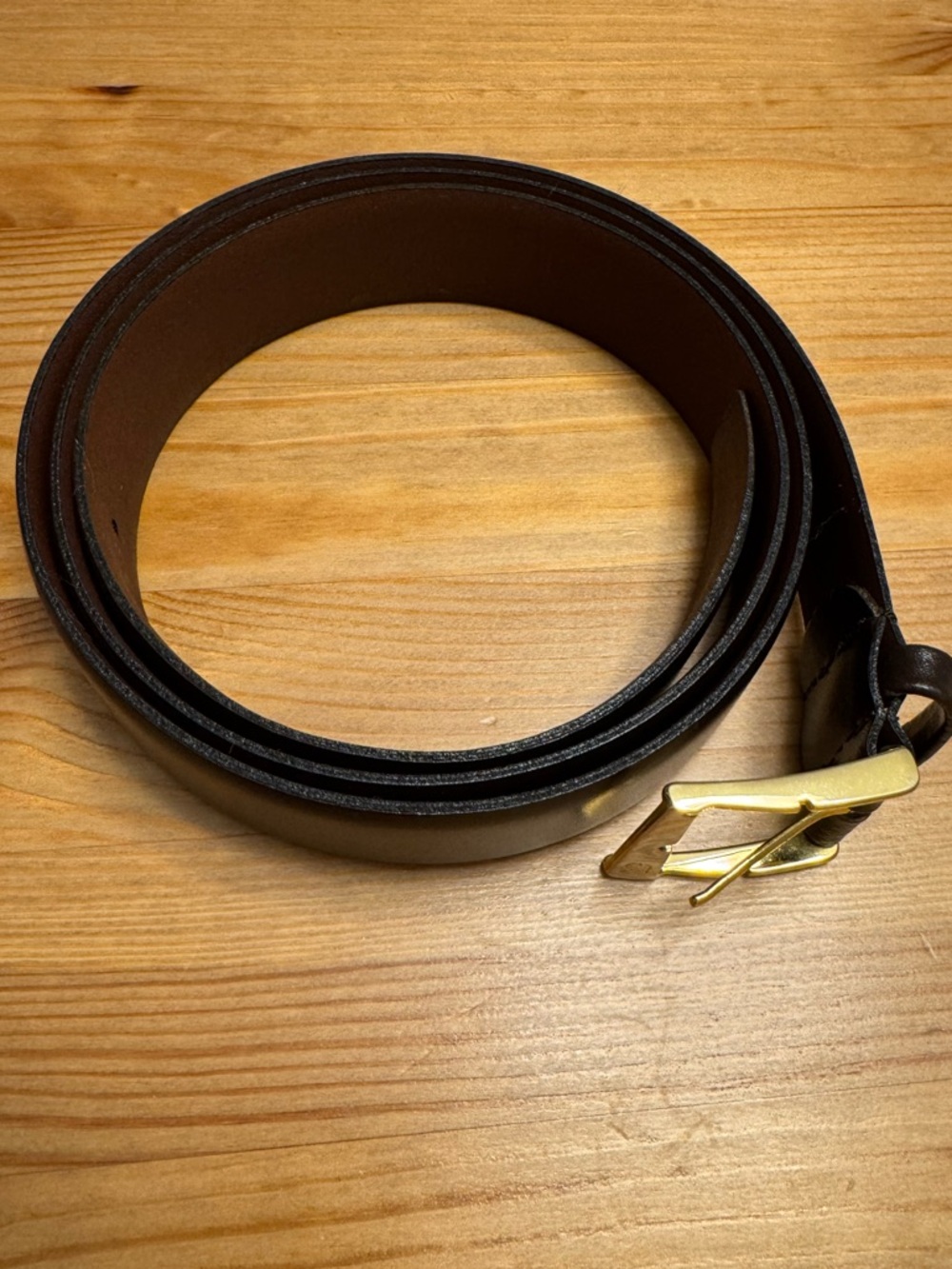 Vintage Christian Dior Brown Leather Belt Mens Size 44 – Classic Designer - Picture 1 of 7